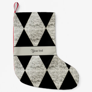 Diamanter för snyggtsvart- & silverglitter liten julstrumpa