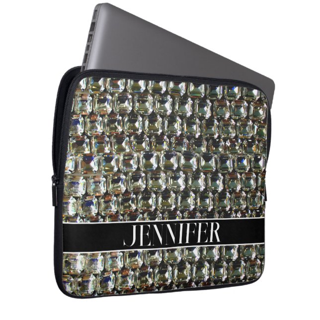 Diamanter, gemstensjuveler mönster laptop fodral (Framsidan Höger)