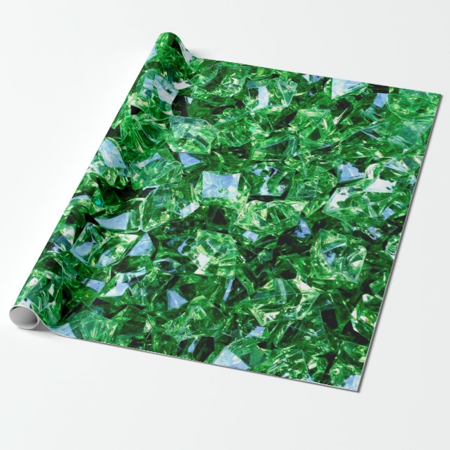 Diamanter, gröntens utformning färg presentpapper (Utrullad)