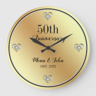 Diamanter Hearts Stor Klocka