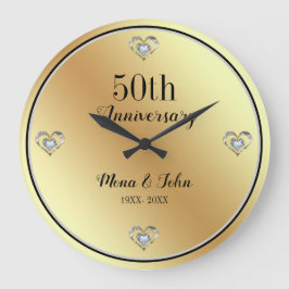 Diamanter Hjärter Stor Klocka