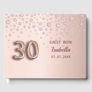 diamanter i 30års födelsedag ro guld glamorösa gästböcker