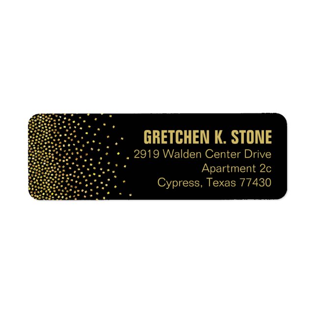Diamanter i Himlar Adress | Svart Returadress Etikett (Framsidan)