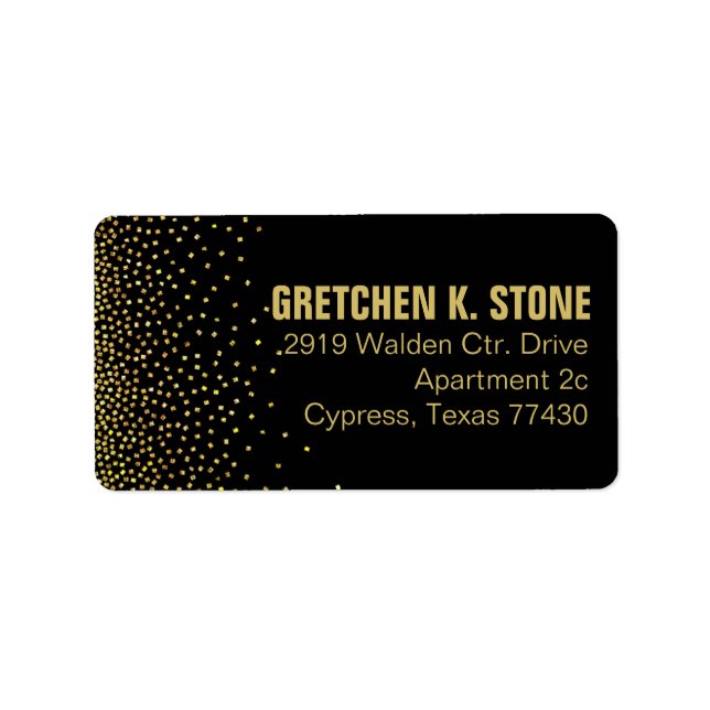 Diamanter i Himlar-brevlådan | Svart Adressetikett (Framsidan)