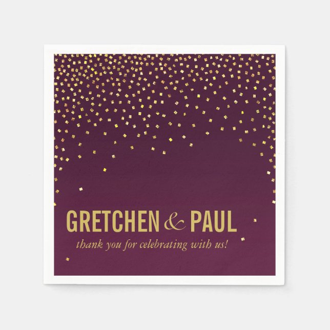 Diamanter i Himmel Cocktail Party | äggplanta Pappersservett (Framsidan)