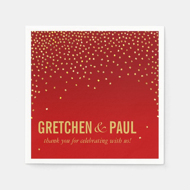 Diamanter i Himmel Cocktail Party | röd Pappersservett (Framsidan)