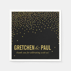Diamanter i Himmel Cocktail Party svart Pappersservett