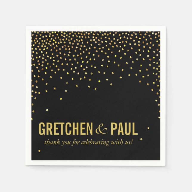 Diamanter i Himmel Cocktail Party | svart Pappersservett (Framsidan)