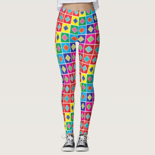 diamanter in i färgrutorna färg på kvadrat leggings