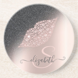 Diamanter Läppar Glitter Ombre Ro Guld Underlägg