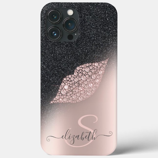 Diamanter Läppar Glitter Ombre Roséguld (Baksida)