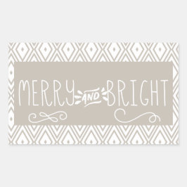 Diamanter Merry och Bright Sticker Rektangulärt Klistermärke