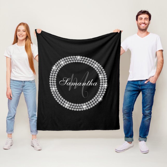 Diamanter Monogram Fleecefilt (På plats)