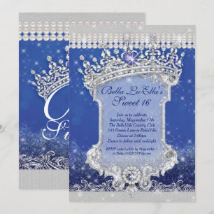 Diamanter och bling Sweet 16 Quince-inbjudningar Inbjudningar
