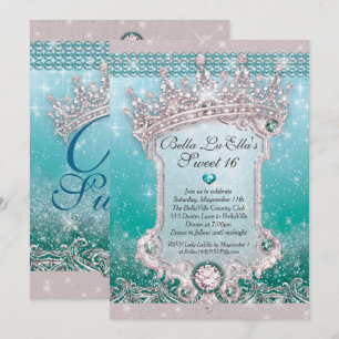Diamanter och bling Sweet 16 Quince-inbjudningar Inbjudningar