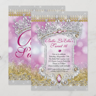 Diamanter och bling Sweet 16 Quince-inbjudningar Inbjudningar