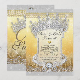 Diamanter och bling Sweet 16 Quince-inbjudningar Inbjudningar