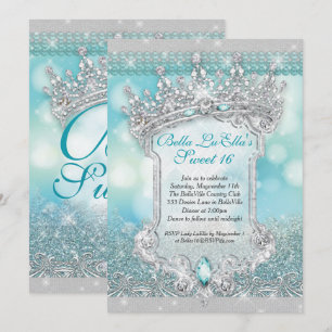 Diamanter och bling Sweet 16 Quince-inbjudningar Inbjudningar