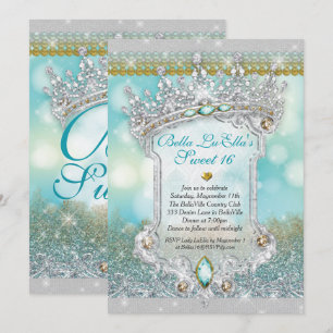 Diamanter och bling Sweet 16 Quince-inbjudningar Inbjudningar
