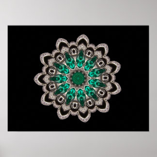 Diamanter och Emeralds Kaleidoscope Poster