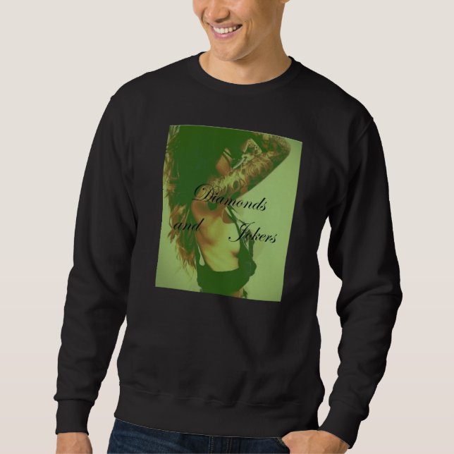 Diamanter och Jokers - Crewneck - Inked upp Långärmad Tröja (Framsida)