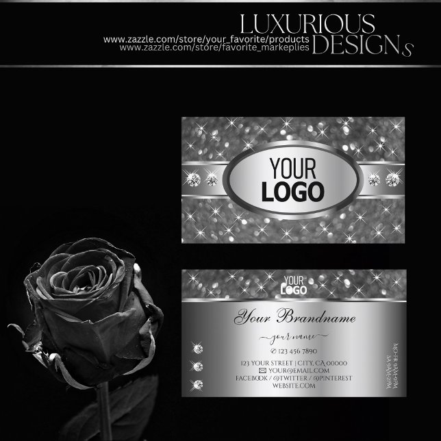 Diamanter och Logotyp för Gnistran Glitter i Class Visitkort (Skapare uppladdad)