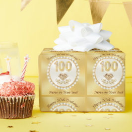 Diamanter och pärlor, 100:e Pappra skrotningsporte Presentpapper