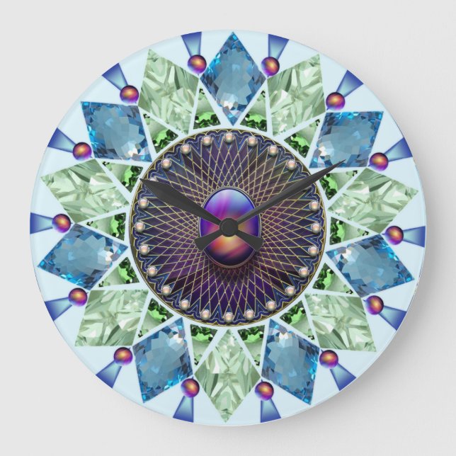 Diamanter och pärlor 1 stor klocka (Framsida)