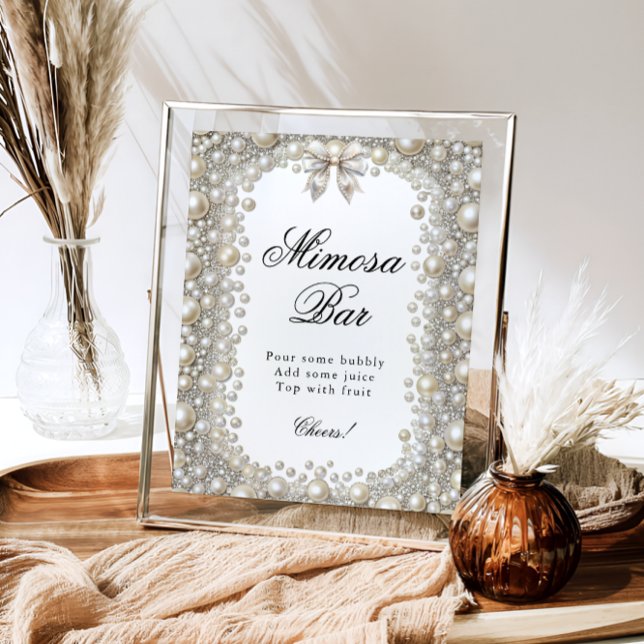 Diamanter och Pearls Bridal Shower Mimosa Bar Poster (Skapare uppladdad)