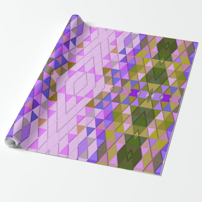 Diamanter och trianglar mönster presentpapper (Utrullad)