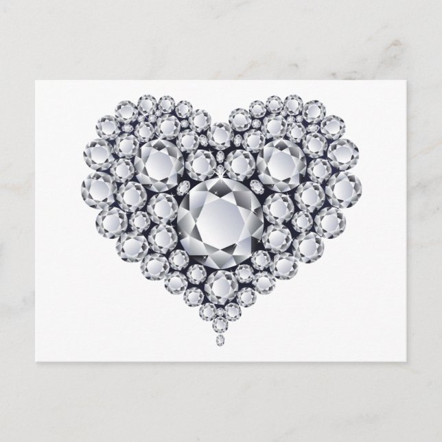 Diamanter på Black Heart Gems Vykort (Framsida)