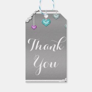 Diamanter & Pärlor Bling Smycken Glam Födelsedagsf Presentetikett