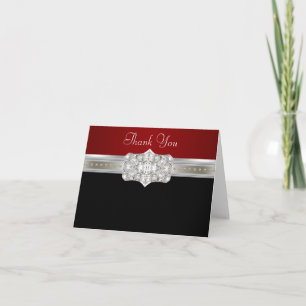Diamanter Pearls Ruby Red Black, tackkort