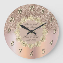 Diamanter Rosa Guld Ombre 50 Bröllopsjubileum Stor Klocka