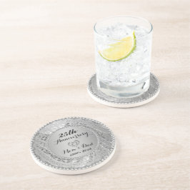 Diamanter & Silver 25:e Bröllop-årsdagen Underlägg