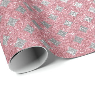 Diamanter Silver Rosa ros Guld Glitter Presentpapper