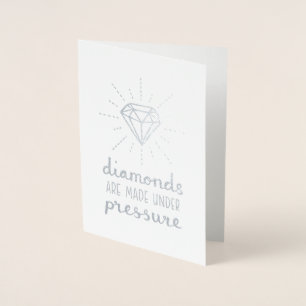 Diamanter Skapas Under Tryck Silverfolie Folierat Kort