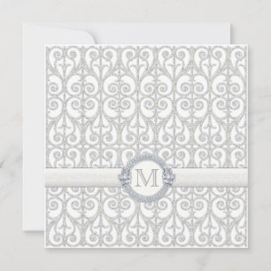 Diamanter & Snöre, Monogrammed-bröllopsinbjudan Inbjudningar