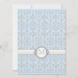 Diamanter & Snöre, Monogrammed-bröllopsinbjudan Inbjudningar