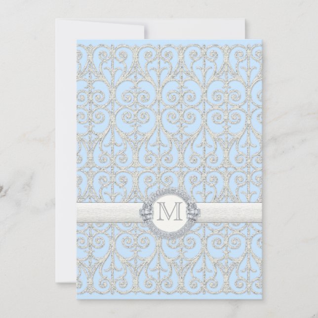 Diamanter & Snöre Titta, Par Couple Shower Inbjudningar (Framsida)