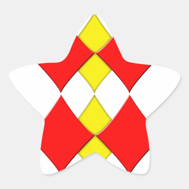 Diamanter Stjärnformat Klistermärke (Framsida)