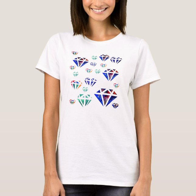 Diamanter Vattenfärg Kvinnors Bella Flowy Circle T T-shirt (Framsida)