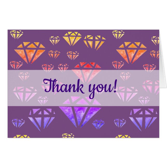 Diamanter Vattenfärgkort OBS Kort (Framsidan Horizontal)