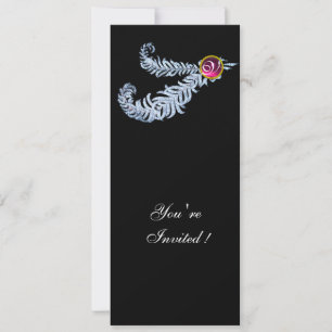 DIAMANTFJÄDRAR MONOGRAM ,röd rubin ,rosa Inbjudningar
