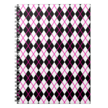 Diamantformad argyletryck svart och rosa