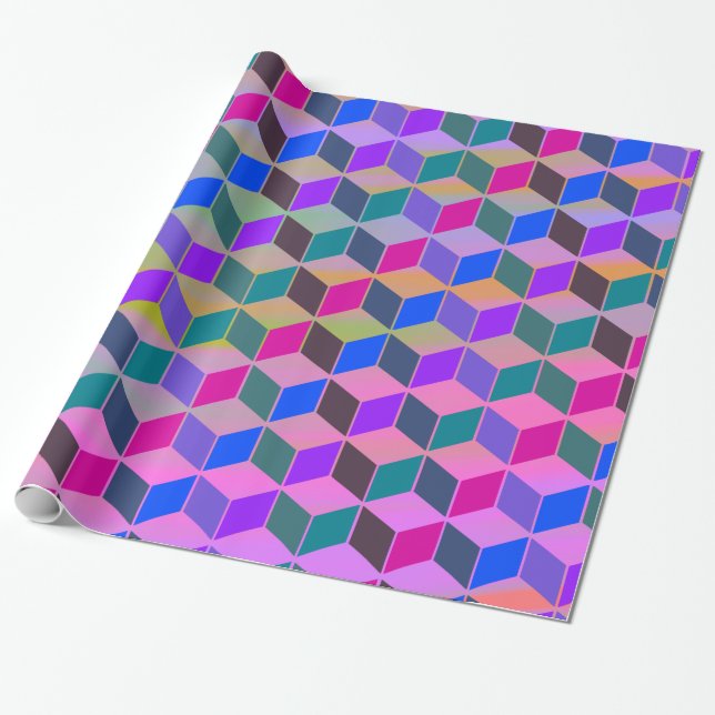 Diamantformad hexagonregnav presentpapper (Utrullad)