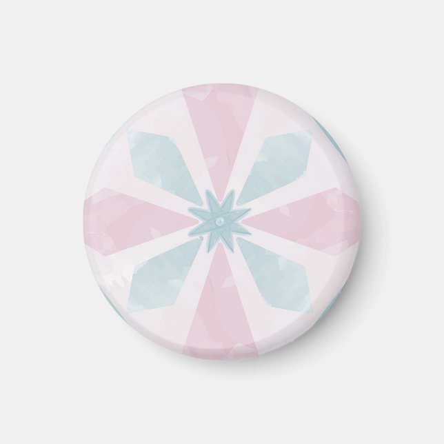 diamantformat blått mönster magnet (Framsidan)
