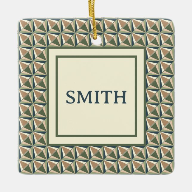 Diamantformer i Neutralt Tones Julgransprydnad Keramik (Framsida)