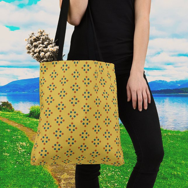 Diamantformer med Polka dots Tote Bag Tygkasse (Skapare uppladdad)