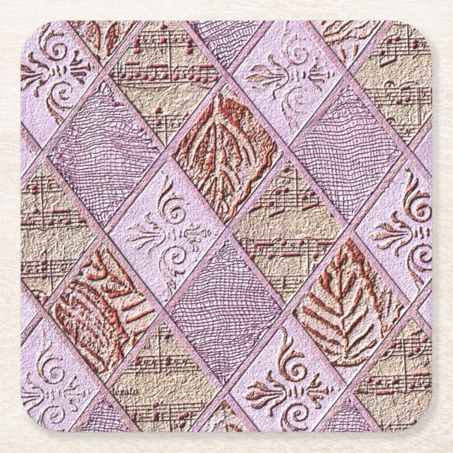 Diamantformgivning i Pinks Underlägg Papper Kvadrat (Framsidan)